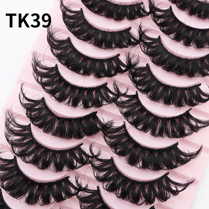 10 Pairs Russian DD Curl Bulk Fluffy Strip Lashes Natural Soft False Eyelashes Reusable Handmade Eye Lashes for Daily&Party — image 12