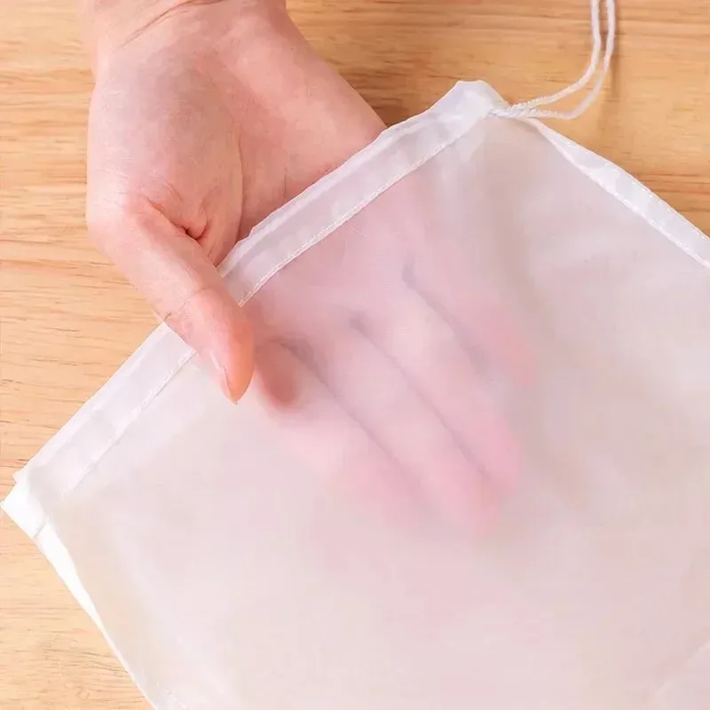 1/5Pcs Reusable Nut Milk Bags Strainers Unbleached Nylon Cheesecloth Bag Food Cheese Yogurt Filter Kitchen Fine Mesh Strainer — image 4