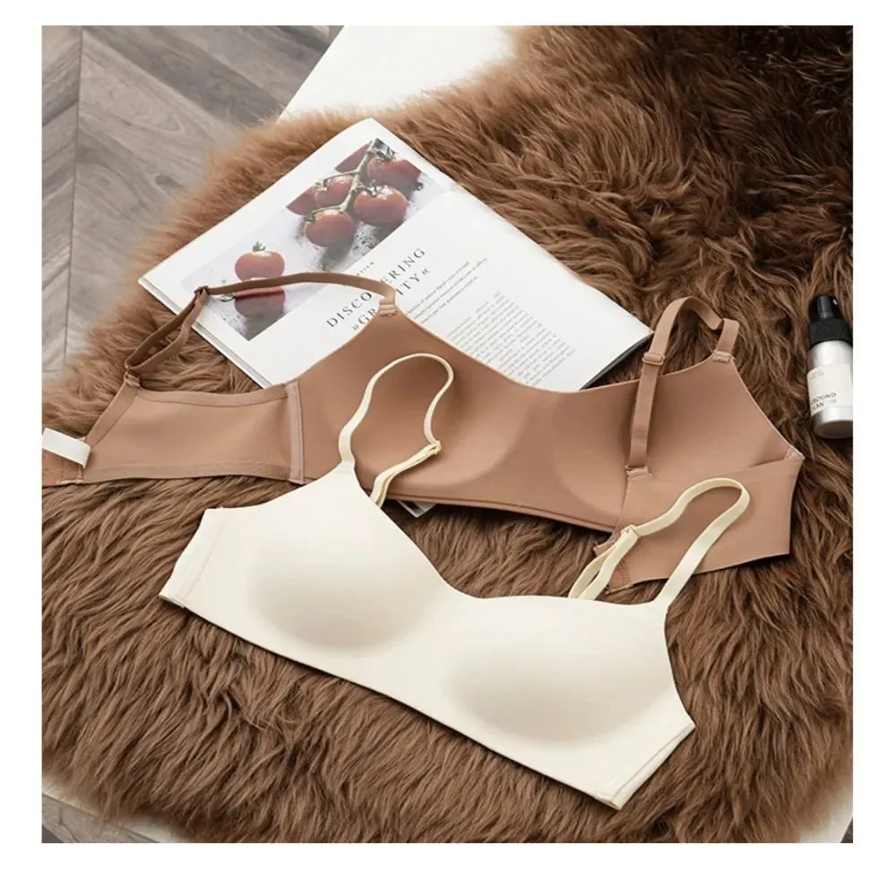Reggiseno senza fili confortevole e morbido, tessuto traspirante, coppa sottile, reggiseno push-up, elastico senza fili, reggiseno senza cuciture, bellezza