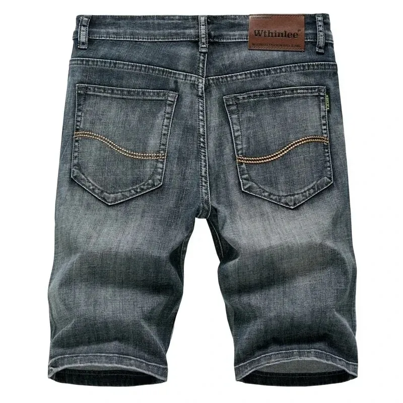 2025 Summer New Men's Denim Shorts Classic Black Blue Thin Section Fashion Slim Business Casual Jeans Shorts Male Brand — image 4