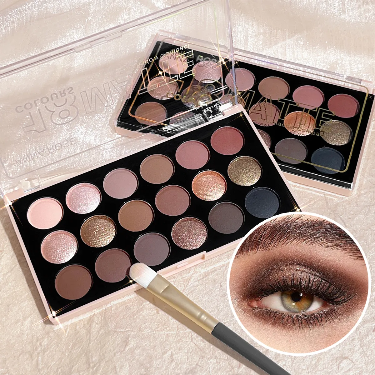 18-Color Eyeshadow Palette – Pearlescent Matte Fine Shimmer Glitter Earth Tones Long-Lasting High-Performance — image 1