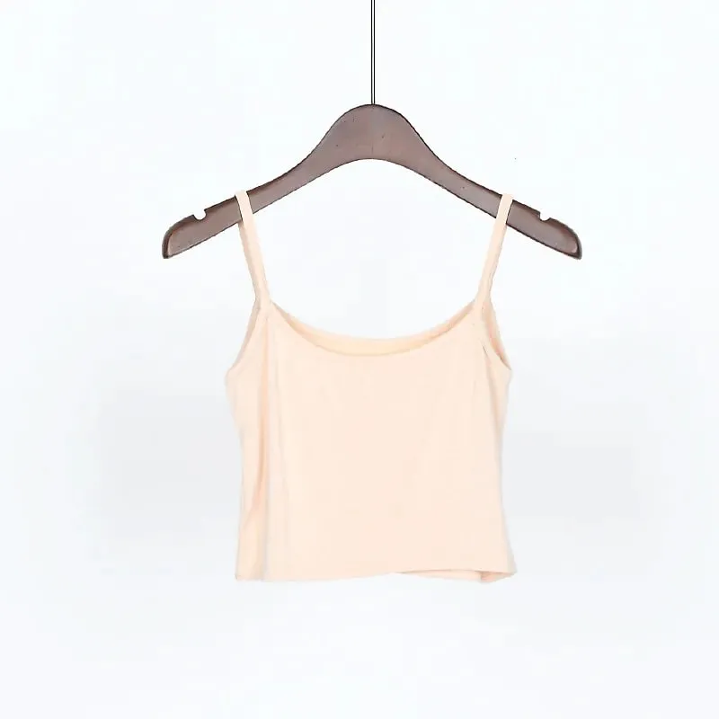 Summer New Solid Color Small Camisole for Girls and Students with A Slimming Look and A Versatile Thread Vest. Short Base Shirt — image 8