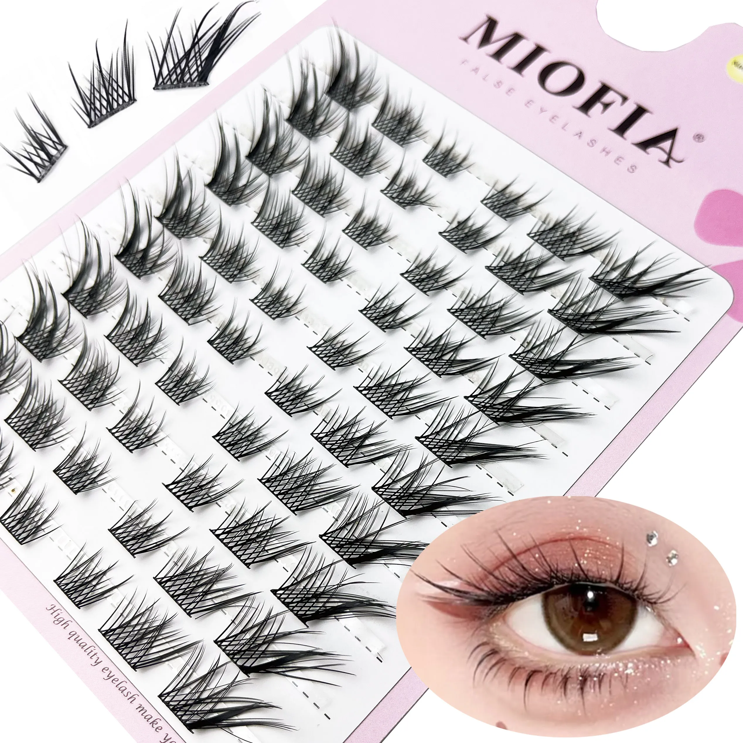 Cluster Lashes Natural Eyelash Extension Fluffy Fox Eye Lashes Mixed Tary Large Capacity Anime Lashes DIY Eyelash Cluster — image 7