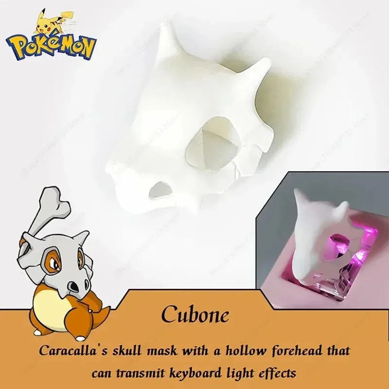 Pokemon Anime Cute Tail Keycaps Pikachu Gengar Eevee Keyboard Cap for Cross Shaft Mechanical Keyboard 3D Resin Keycaps Best Gift