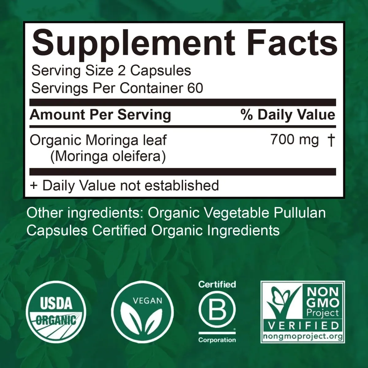Organic Moringa Capsules - Relieve Joint Pain and Promote Energy Production — image 2