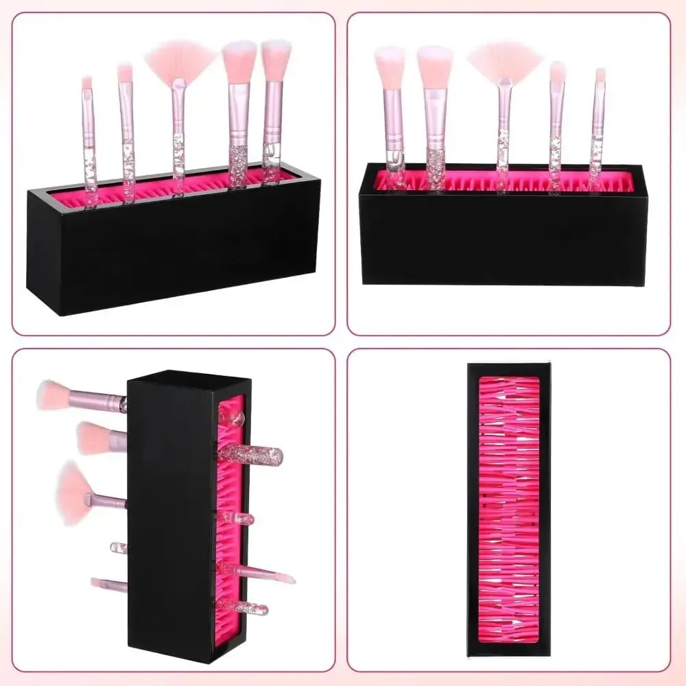 Porte-pinceaux de maquillage créatif, Compact, antidérapant, mallette de rangement, grande capacité, Portable, support de séchage pour pinceaux cosmétiques — image 4