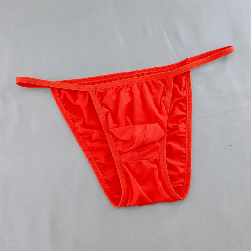 Solid Color Briefs Men Underwear Ultra Thin U Pouch Panties Low Waist Seamless Quick Dry Briefs for Daily Wear
