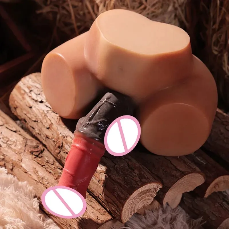 CLM Imitation of Real and Fake Dildo New Product Cow Buttocks Strap Penis Vagina Anus Dual Channel Couple Sex Masturbator