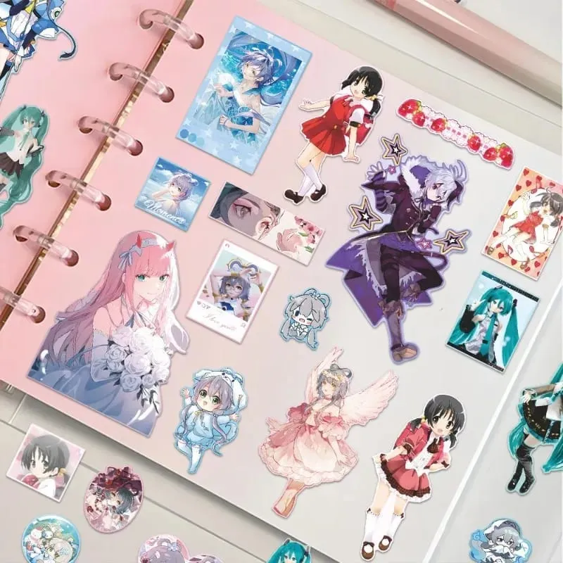 Hatsune Miku -Project DIVA- Matrica Hatsune Miku Kagamine Rin/Len Anime Perifériás folyóirat anyaga matrica 8 lapos új ajándékok — image 6