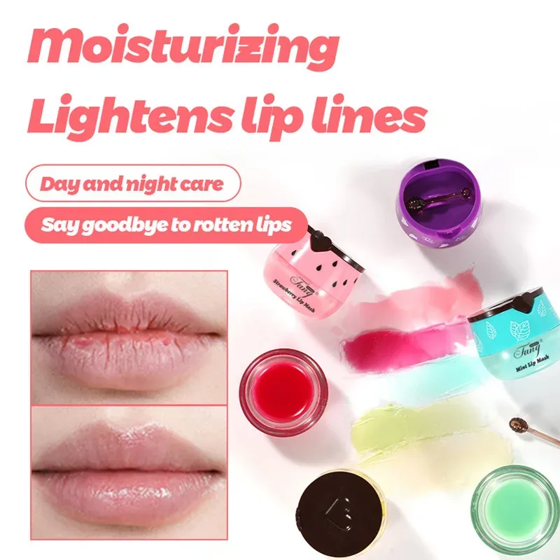 5.5g Lip Sleep Mask Night Sleep Maintenance Moisturizing Lip Gloss Bleach Cream Nourishing Lip Care Strawberry Honey — image 5