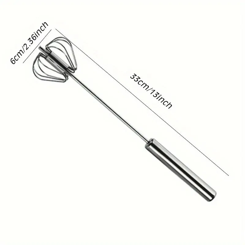 Stainless steel semi-automatic egg beater rotating cream egg mixer household manual egg beater baking tool Battery-Free