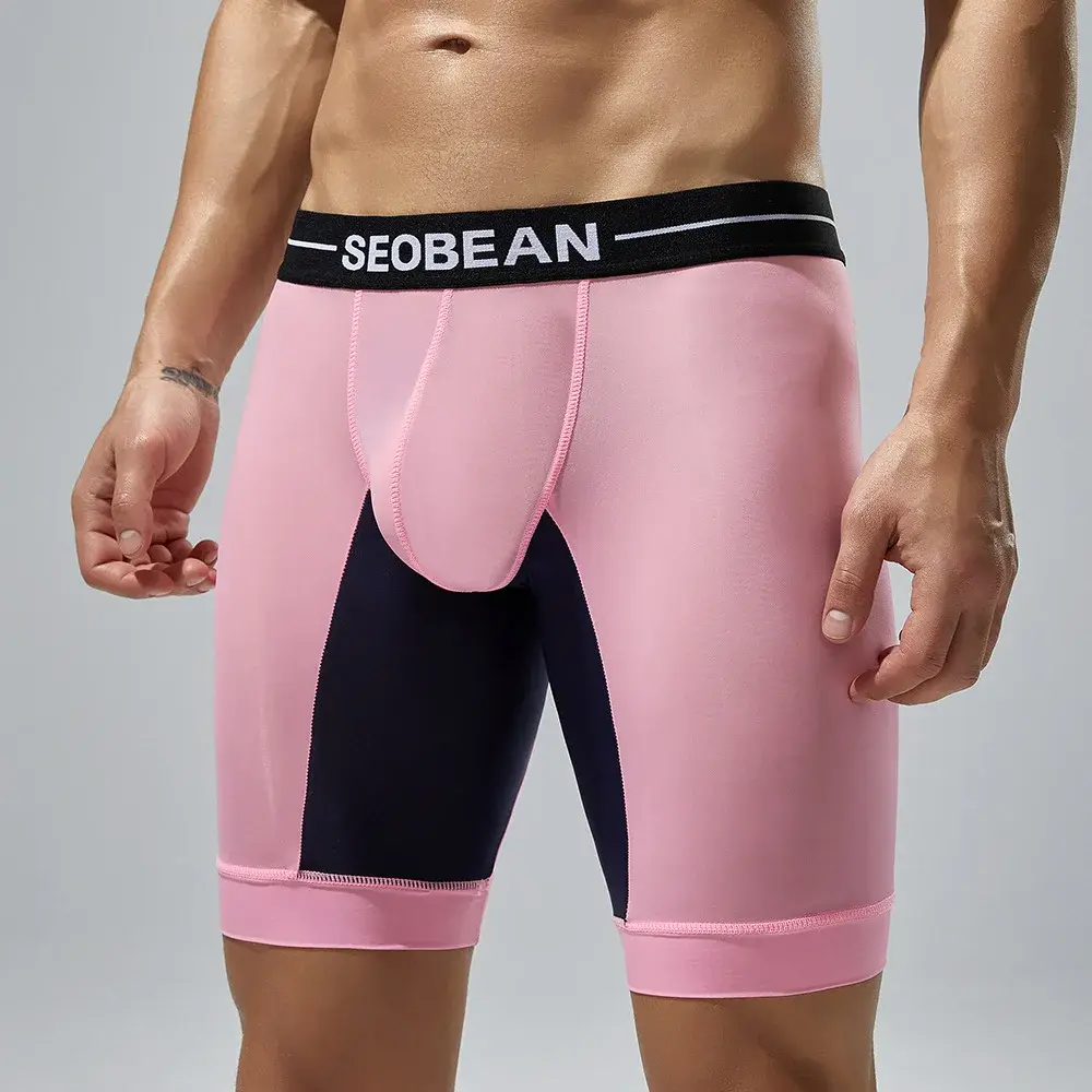Spring new men's underwear trendy color matching long men's boxer underwear 240201 — image 18