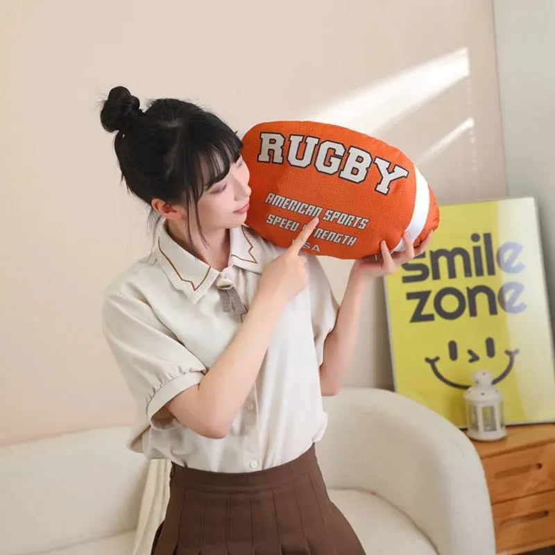 48cm Sports Ball Plush Pillow Stuffed Soft Seat Cushion Decorative Volleyball Rugby Table Tennis Basketball Golf Billiards Gift — image 3
