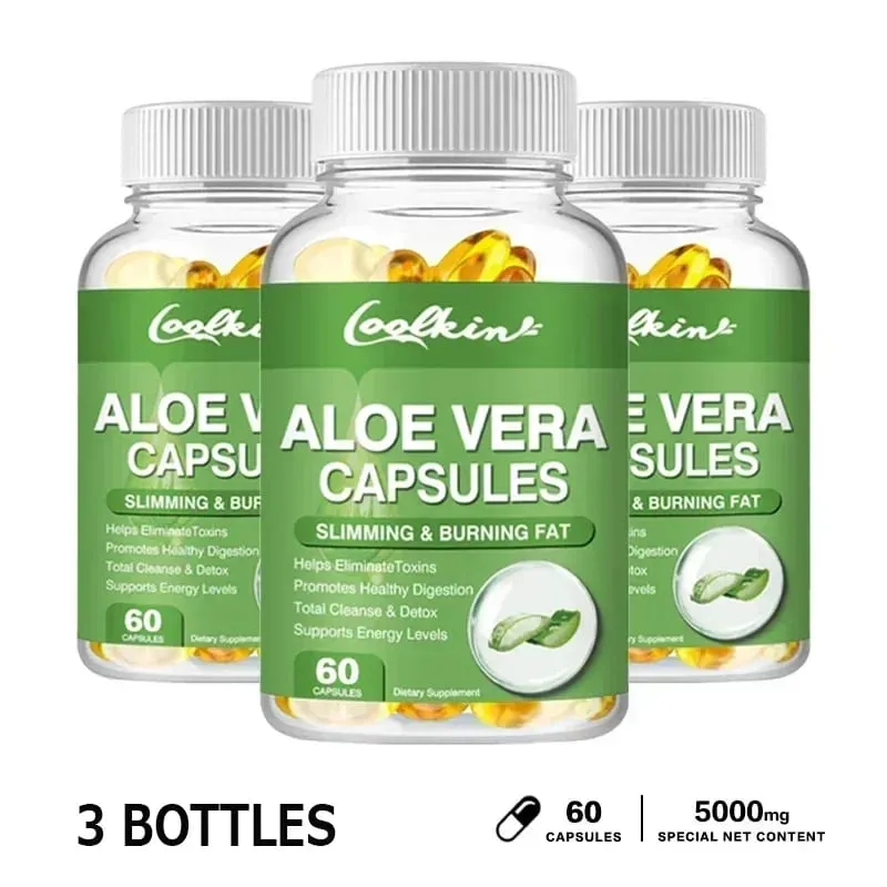 Aloe Vera Extract Capsules - Supports Intestinal Digestive and Immune Health Relieves Constipation and Balances Stomach AcidSu