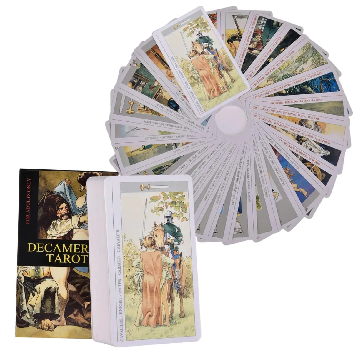 Decameron Tarot Cards A 78 deck English Version Oracle Cards PDF Guideboock Divination Edition Deck Borad Playing Games