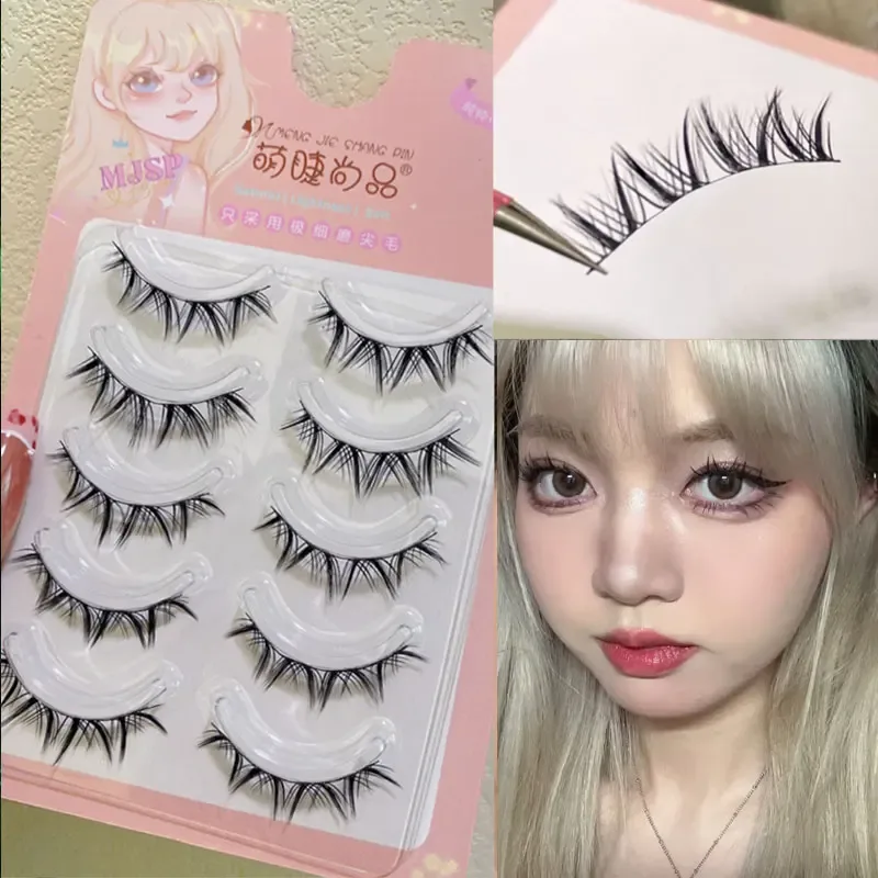 Natural False Eyelashes Slender Transparent Stem Eye Lashes Manga Lashes Novice Eyelash Supplies Korean Eyelashes Stick Makeup — image 19