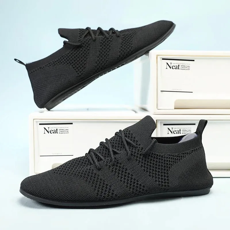 Lekkie męskie buty w stylu casual oddychające damskie buty wulkanizowane Outdoor miękkie męskie mokasyny siatkowe obuwie do jazdy zasznurowane 36-47 — image 1