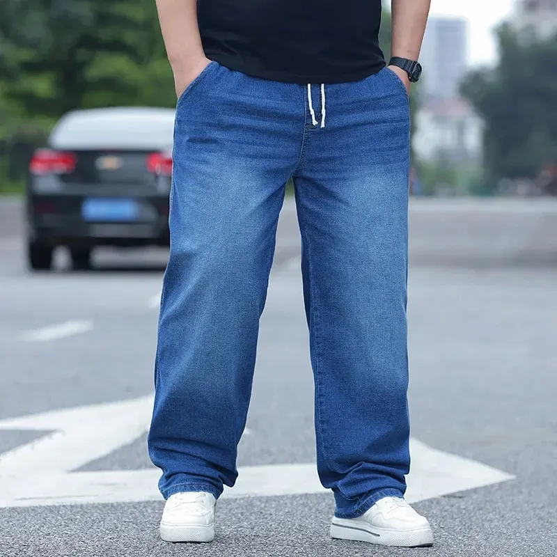8XL Oversized Jeans For Men Elastic Waist Loose Fit Comfortable Denim Pants Plus Size 150KG Casual Streetwear Trousers New — image 5