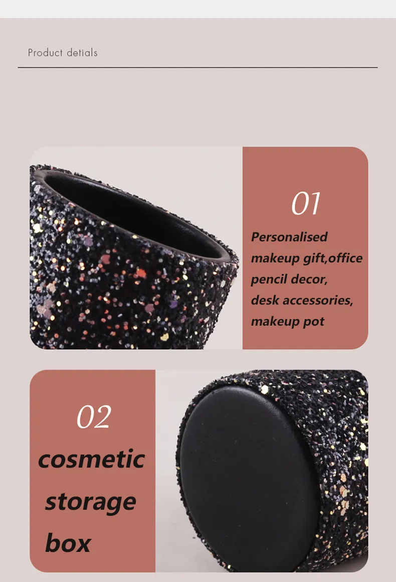 Makeup Brush Holder Organizer Crystal Vanity Decor Bling Personalized Comb Brushes Pen Storage Box Container — image 6