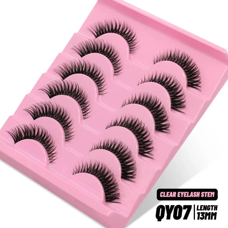 Cat eye Lashes 5/6 pairs Clear Band Lashes Natural Look 6D Wispy Eyelashes False Lashes Eyelashs Extension