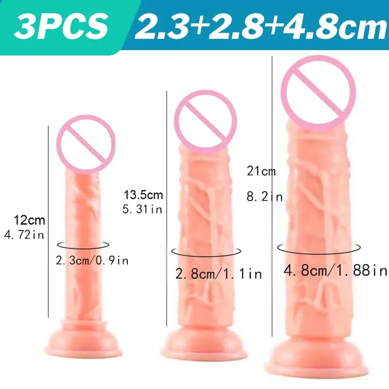 Realistic Flesh Colored Silicone Dildo with Suction Cup Soft Butt Plug Adult Sex Toy for Women And Men Realistic Soft Dildo — image 21