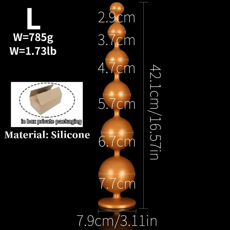Super Lunghe Palline Anali Spina Anale Massaggio Prostatico Grande Butt Plug Palline Vaginali Stimolazione Anale Tirare Tallone Dildo Profonda giocattoli del sesso anale — image 9
