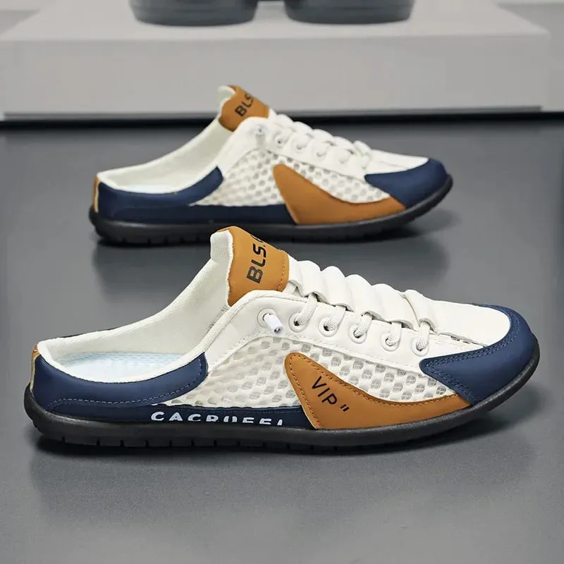 Pria Fashion Bersol Lembut Setengah Sandal Musim Panas Pria Trendi Bawah Sepatu Kasual Lembut Sole Sepatu Zapatos De Hombre Plus ukuran 48 — image 2