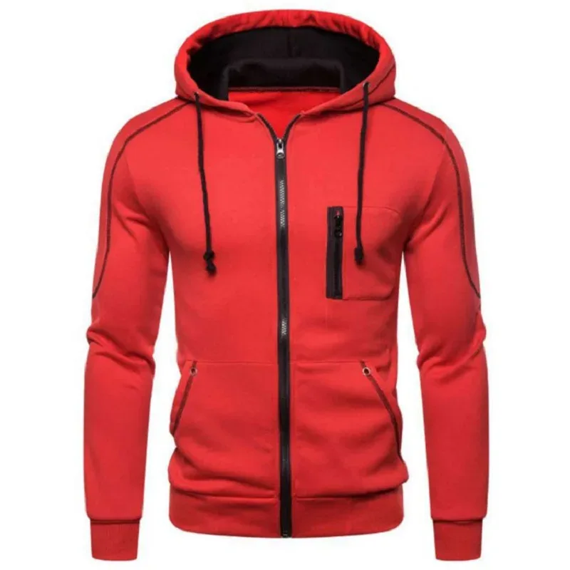 Autumn Men Sweatshirts Long Sleeve Jacket Hoodie Zipper Closure Jacket Male Hoodies Sweatshirt Slim Fit Male Clothing — image 4