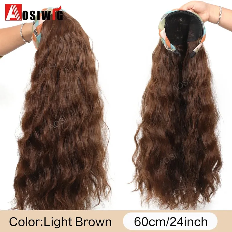 Synthetic Long Curly Half Head Style Wig Heat Resistant Hair Costume Christmas Party Cosplay Natural False Hairpieces — image 20