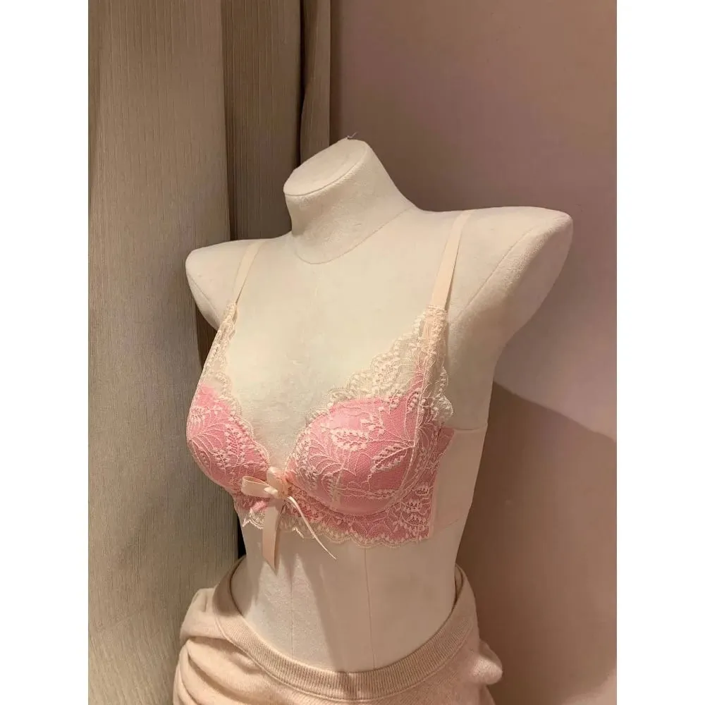 ホット販売ワイヤレスレースブラジャー女性スモールバスト厚いパッド入りプッシュアップリフト抗たるみサイドサポートセクシーなランジェリー 32‑38 AB — image 3