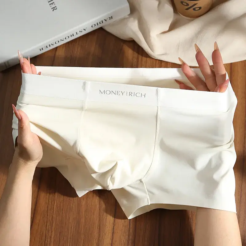 [Bloom the love] New MONEY&RICH 1pcs/3pcs Boxer Men Underwear Hot Solid Underpants Boxershort Mens Boxers Man Size L-3XL HS4038