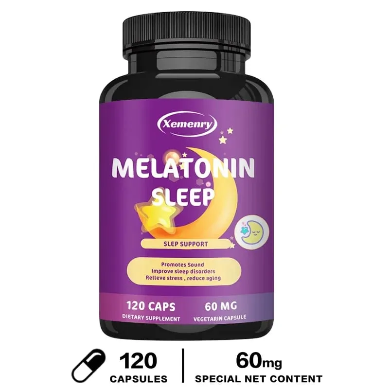 Melatonin Capsules - A Sleep Aid Help You Fall Asleep Faster Promote Sleep Health and Improve Sleep Quality