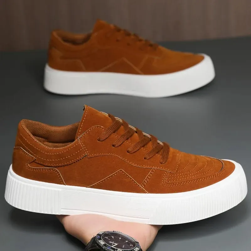 Men's Vulcanized Shoes Fashion Casual Sneakers Lace Up Platform Shoe High Quality Suede Casual Shoes for Men Sneakers Man Shoes