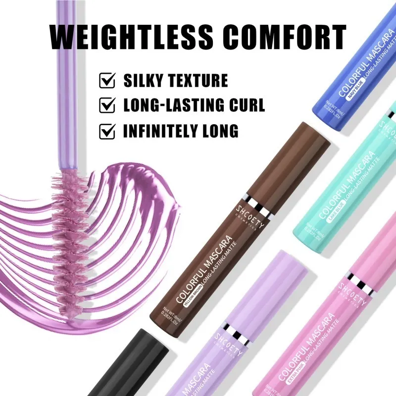 6-color Color Mascara Waterproof and Non-smudged Slender and Thick Curly Christmas Stage Hot Makeup Eye Cosmetics — image 4