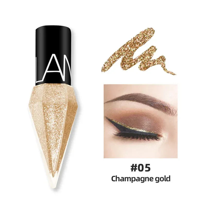 5pc/set Professional Shiny Eye Liners Cosmetics for Women Pigment Silver Rose Gold Color Liquid Glitter Eyeliner Beauty Makeup — image 10