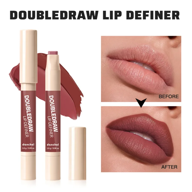 10 Colors Double Draw Lip Definer 2 In 1 Lip Liner Lip Gloss Silky Cream Texture Long Lasting Hydrating High Pigment Lip Makeup — image 4