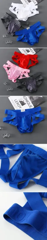 Men Sexy Underwear Jockstrap Thongs Cotton Briefs Dew Buttocks Underpants Bondage Panties Open Butt Male Lingerie G-String Thong — image 8