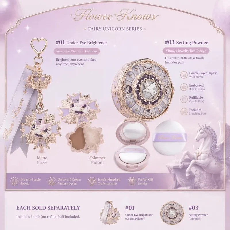 Flower Knows Knight Unicorn Starter Set Powder Veil — image 1