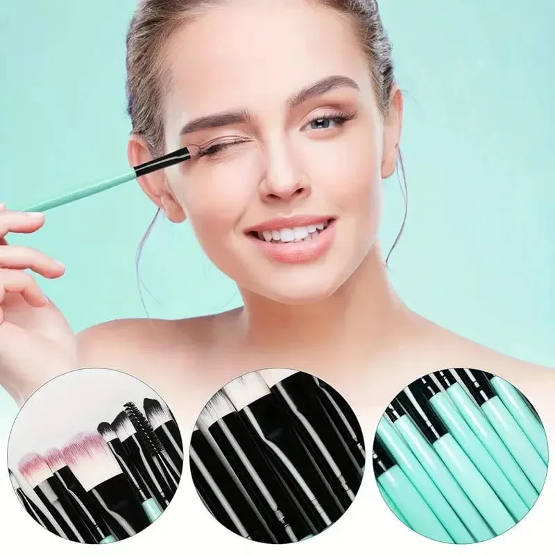 20PCS Makeup Brushes Set for Cosmetics Foundation Blush Powder Eyeshadow Kabuki Blending Brush With Powder Puff Beauty Tools — image 5