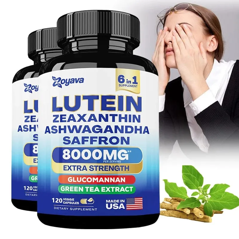 Lutein & Zeaxanthin Supplement 8000 Mg Eye Vitamins with Saffron for Adults Eye Health Supplement Supports Vision — image 1