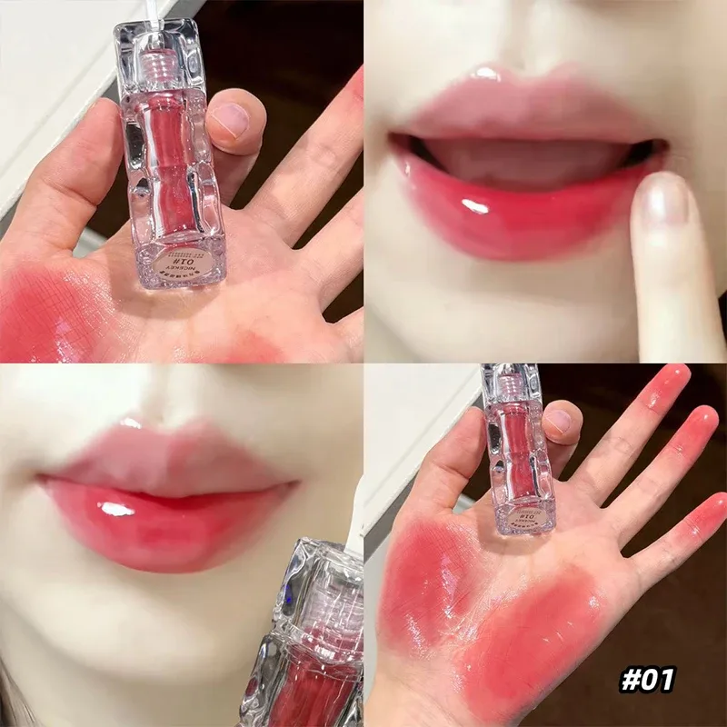 Watery Mirror Lip Gloss Lasting Moisturizing Easy Wearing Water Glass Lip Glaze Hydrating Sexy Red Lip Tint Cosmetics — image 3