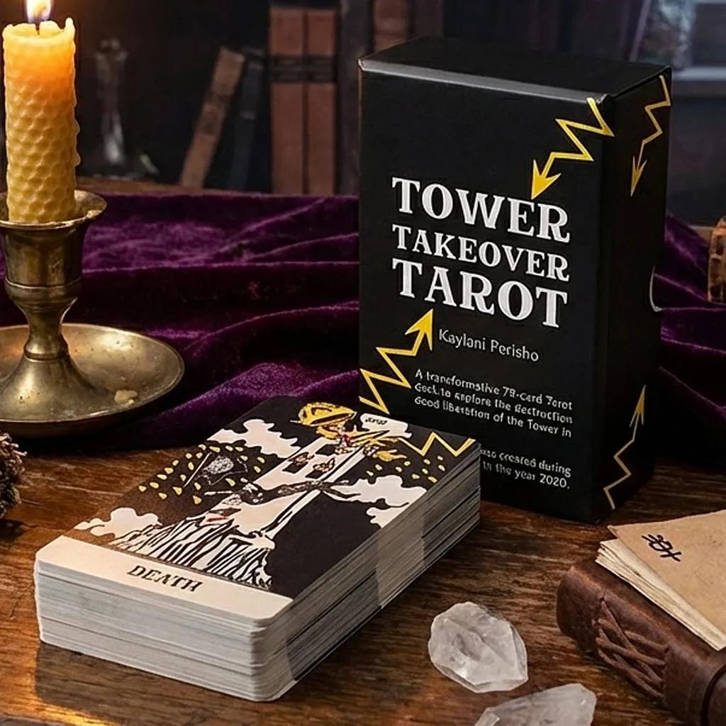 Tower Takeover Tarot Deck in Rigid Box Unique 79-Card Tarot Set for Transformation & Liberation 12*7cm Double-embossed — image 2