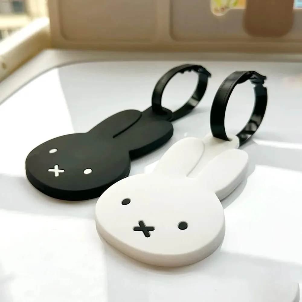 Kawaii Miffy Cute Baggage Tag Cartoon Rabbit Silicone Rubber Simple Style Luggage Check Prevent Losing Cards Girl Gift — image 4