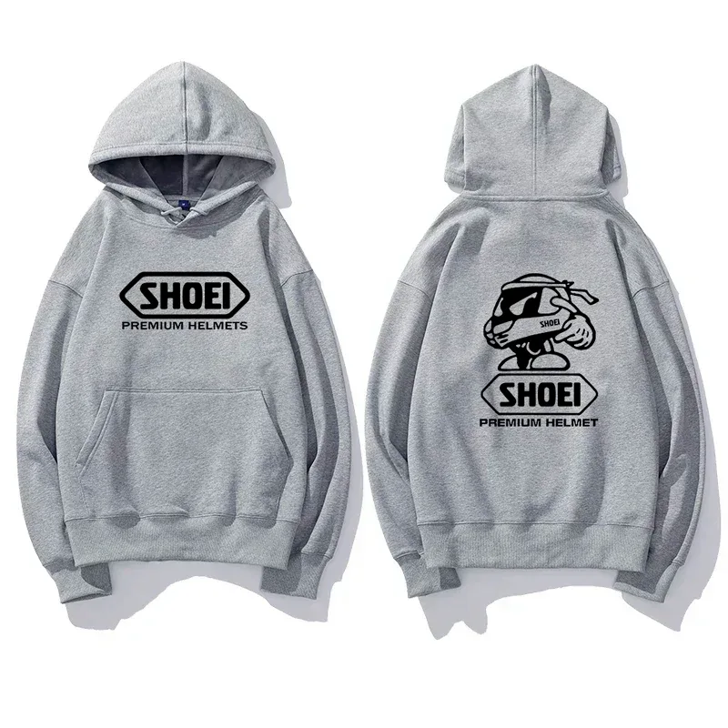 Motorcycle Helmet Theme Graphic Hoodie Unisex Front Back Double Print Biker Drawstring Hooded Sweatshirt Casual Pullover Top