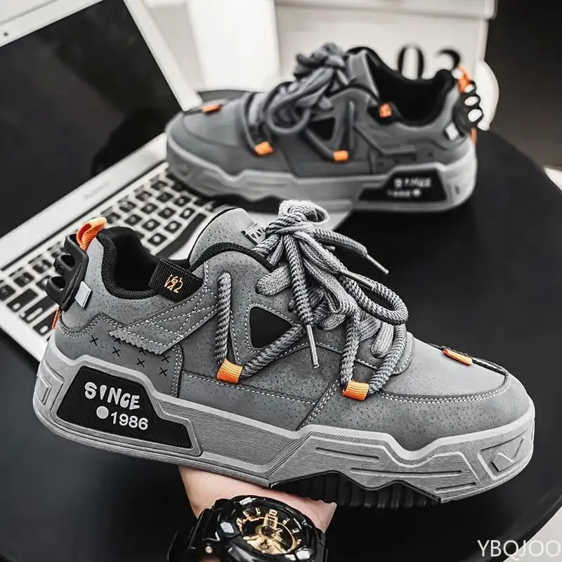 Spring men's new fashionable low top board shoes trendy versatile sports shoes casual comfortable men's sneakers — image 1