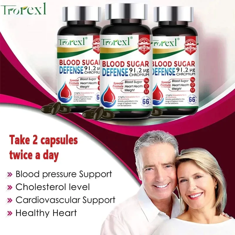 Blood Sugar Diabetes Capsule for Cardiovascular Health Glucose Metabolism Maintain of Normal Blood Glucose Concentrations