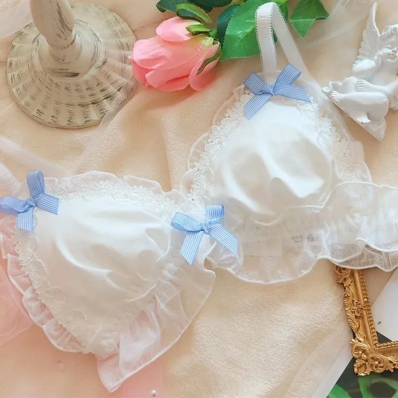 Lolita สาวชุดชั้นในน่ารัก Bra & กางเกงชุดชุดชั้นใน Sleep Intimates หวาน Kawaii ลูกไม้สบายชุดชุดชั้นในน่ารัก — image 3