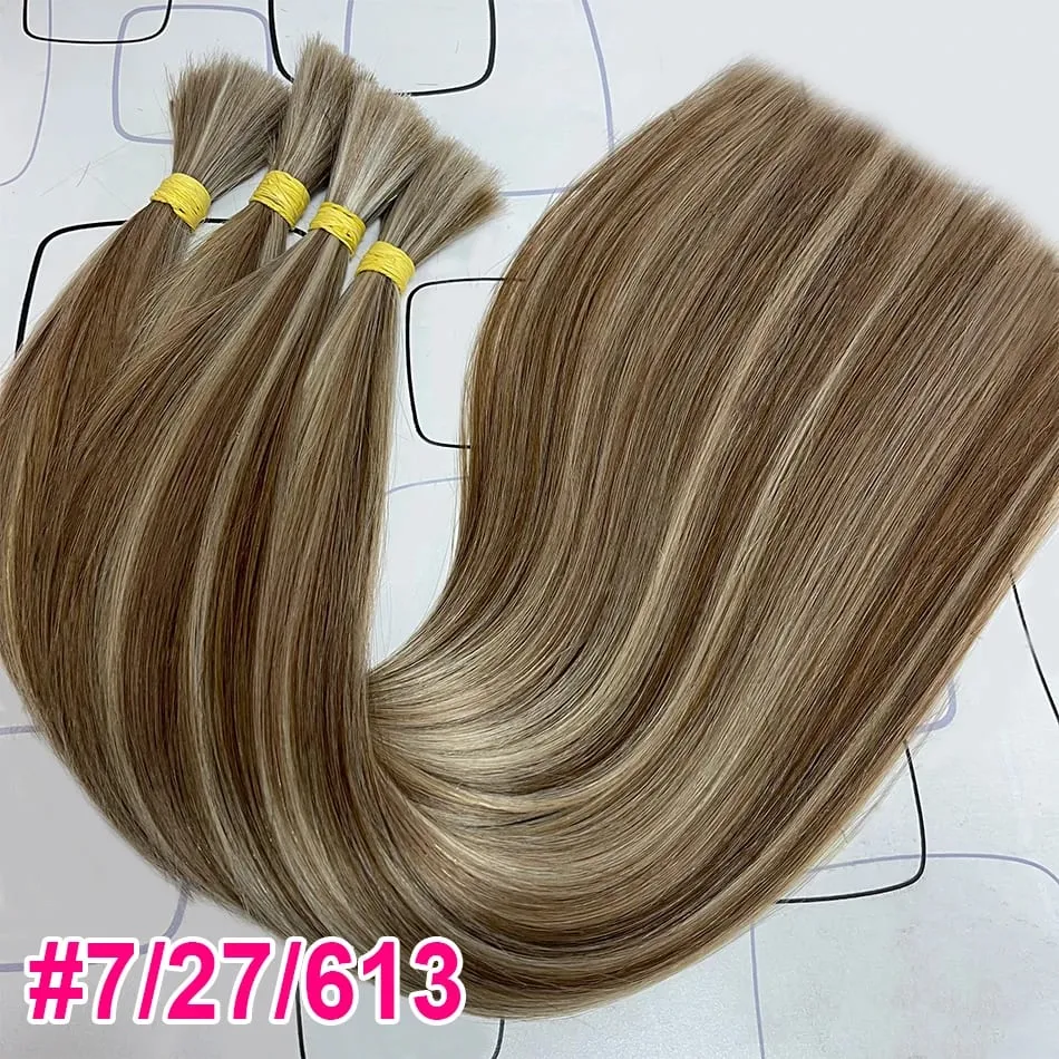 No Weft Virgin Bulk Human Hair Human Hair For Braiding 100% Unprocessed Human Hair Bulk Extensions Brazilian Natural Boho Braids — image 17