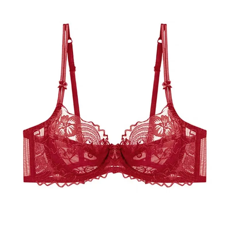 Ultra Thin Lace Bra Set French Anime Inspired Lingerie Small Boobs Traceless Bralette Sensualit Push Up Pure Desire Gathering — image 14