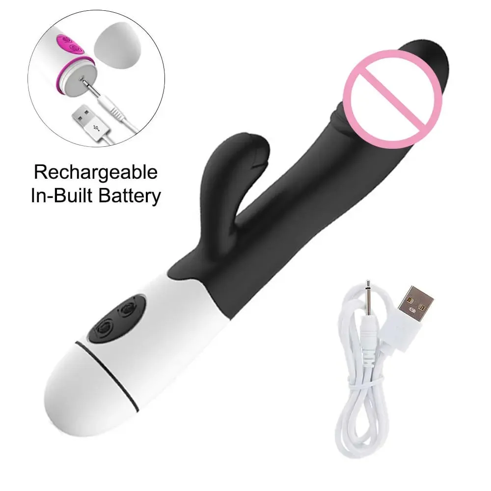 30 Kelajuan Boleh Dicas semula Silikon Pegang Tangan Dewasa Kelentit Kelentit Kelentit Kelentit Mainan Seks G Spot Dwi Motor Arnab Vibrator untuk Wanita Wanita — image 4